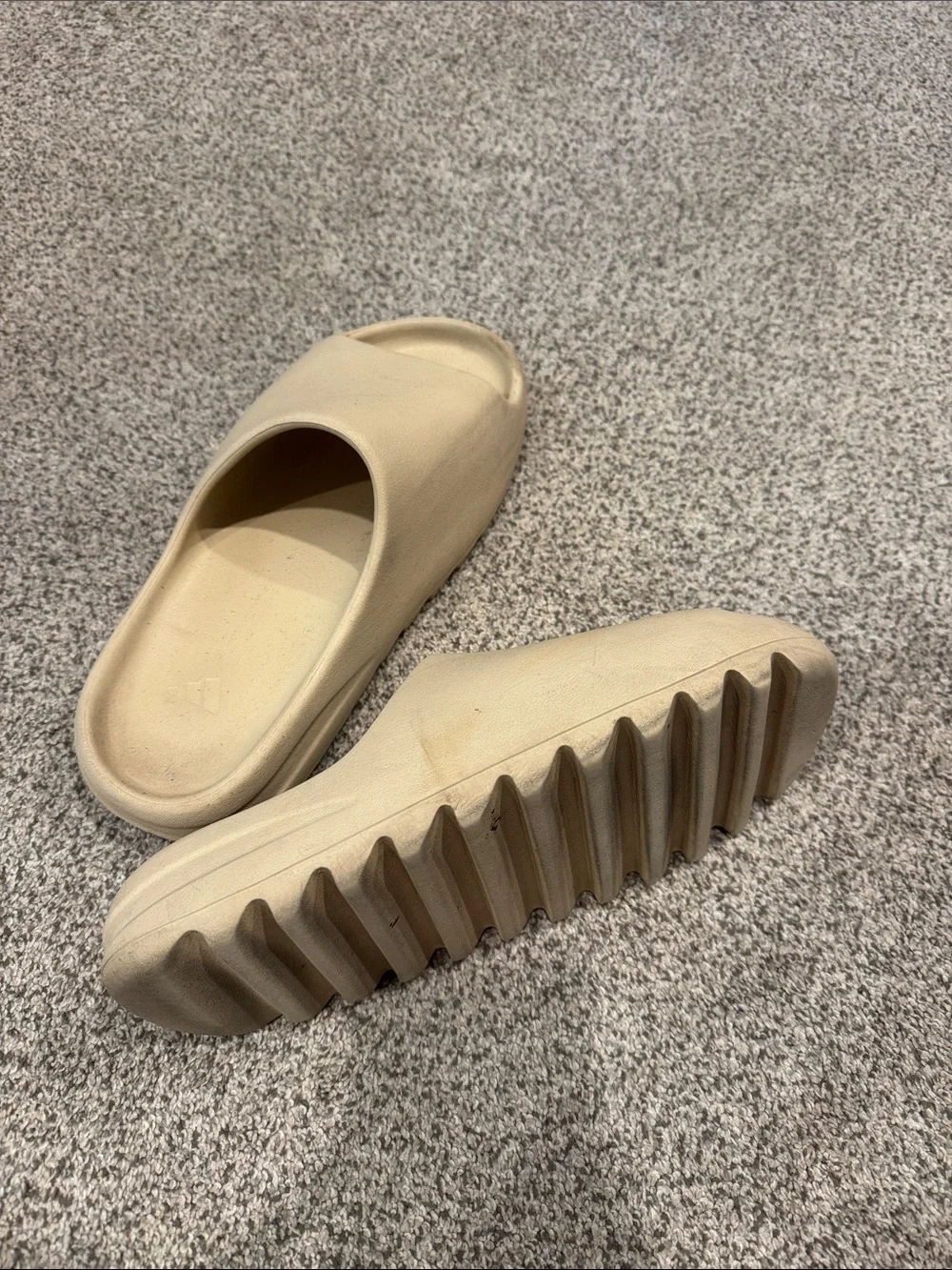 adidas Men’s Beige Foam Slide Sandals - Slip-On Comfort